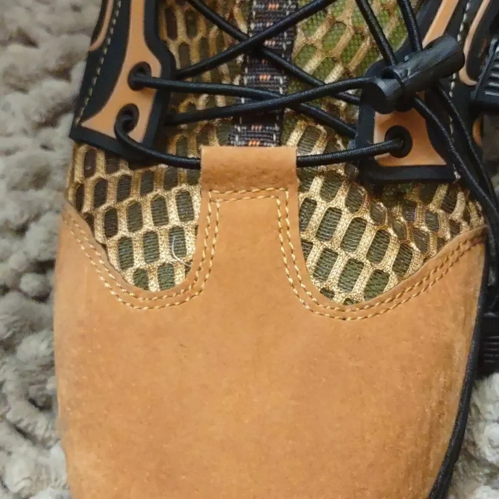 New Fashion EU size 44 Women's 12 Men's 11 orange suede vented water shoe adjust